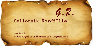 Gallotsik Rozália névjegykártya